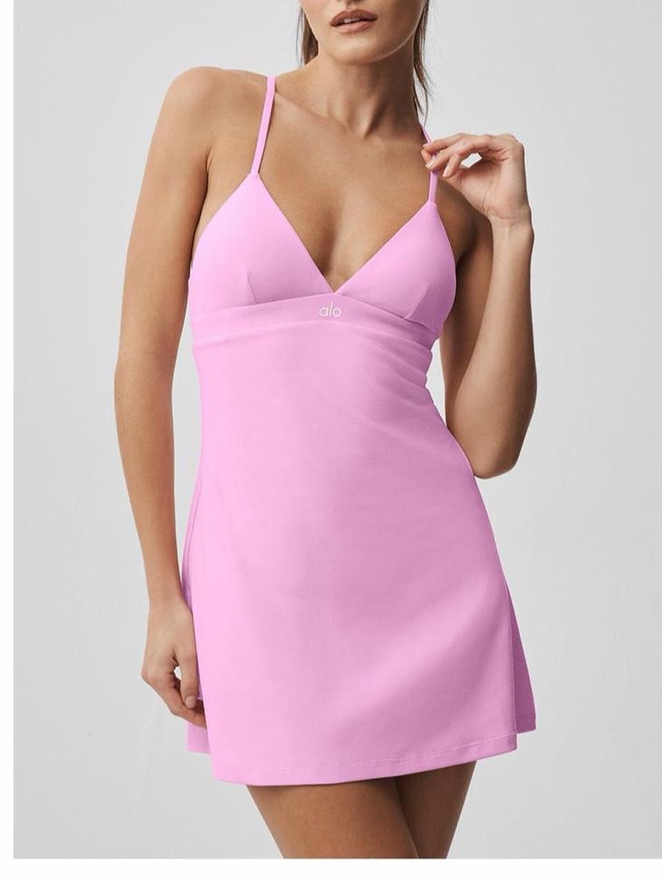 Alo Yoga Women’s Airbrush Splendor Mini Dress In Candy Heart Pink Size M